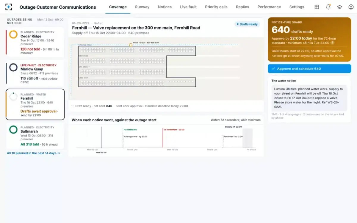 Outage Customer Communications — A planned water shut-off