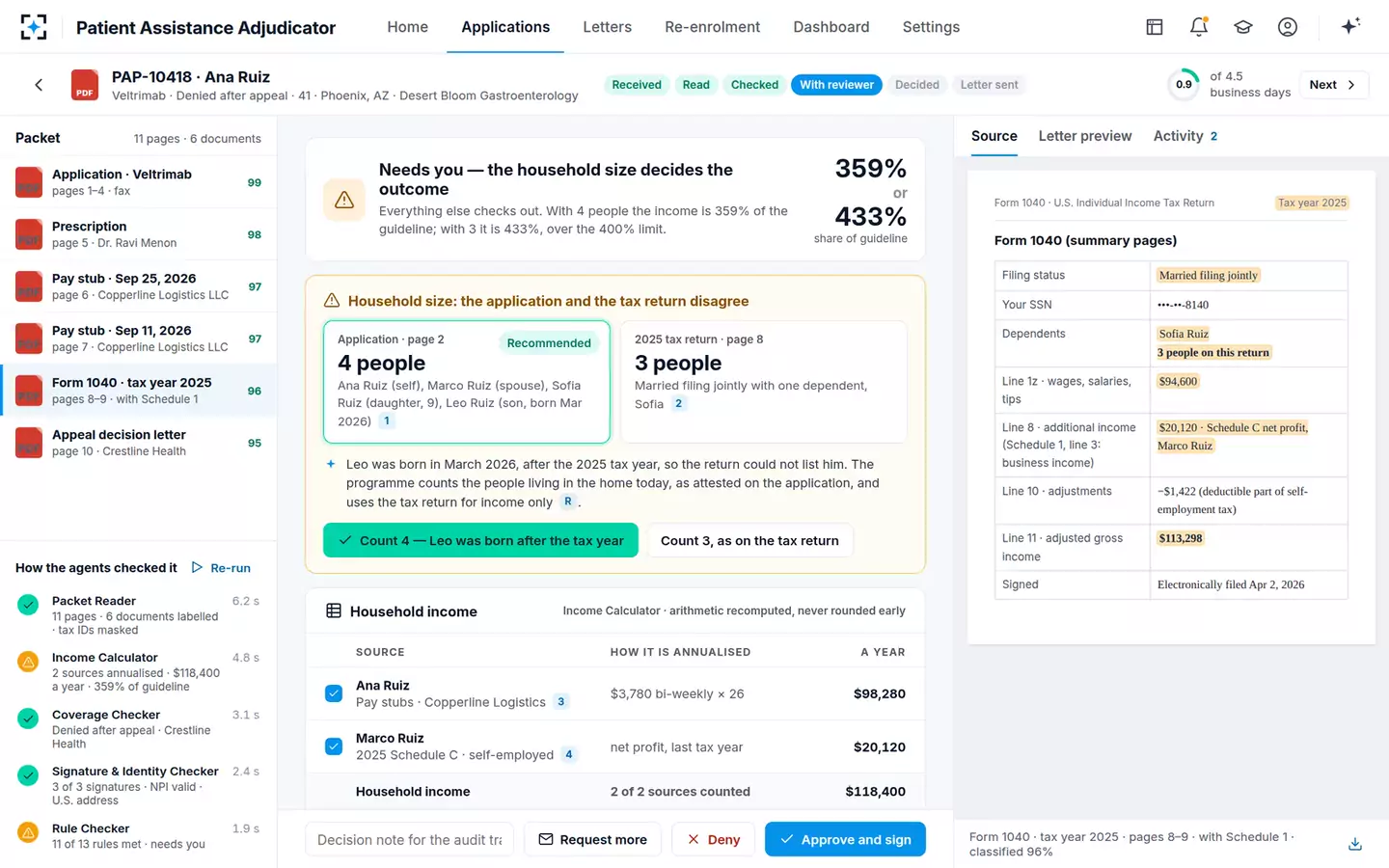 Patient Assistance Application Adjudicator — The source page