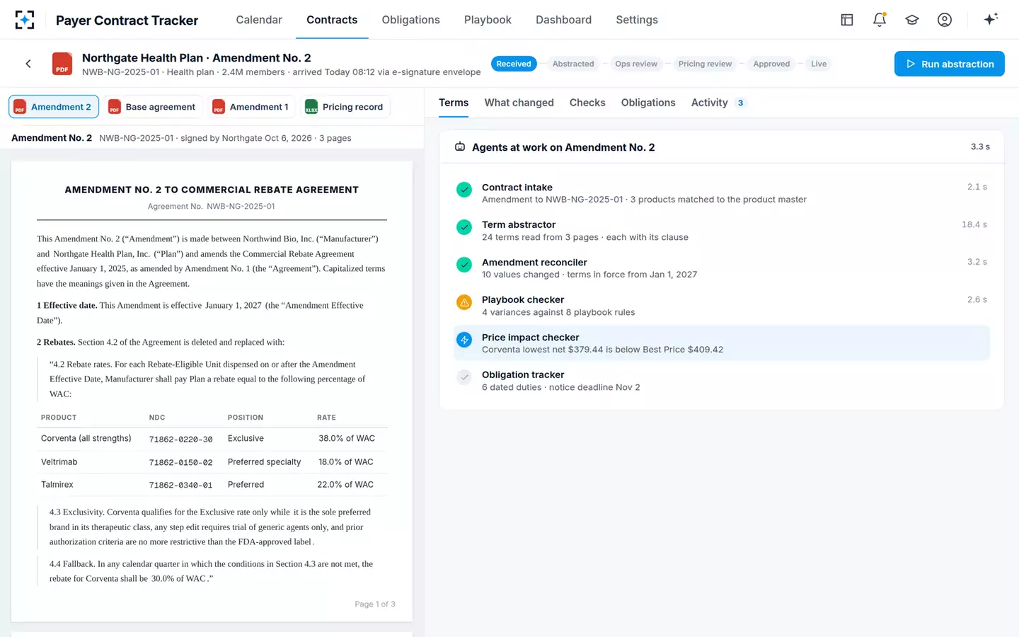 Payer Contract Abstraction & Obligation Tracker — Agents at work