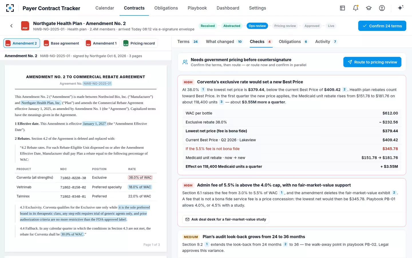 Payer Contract Abstraction & Obligation Tracker — Checks