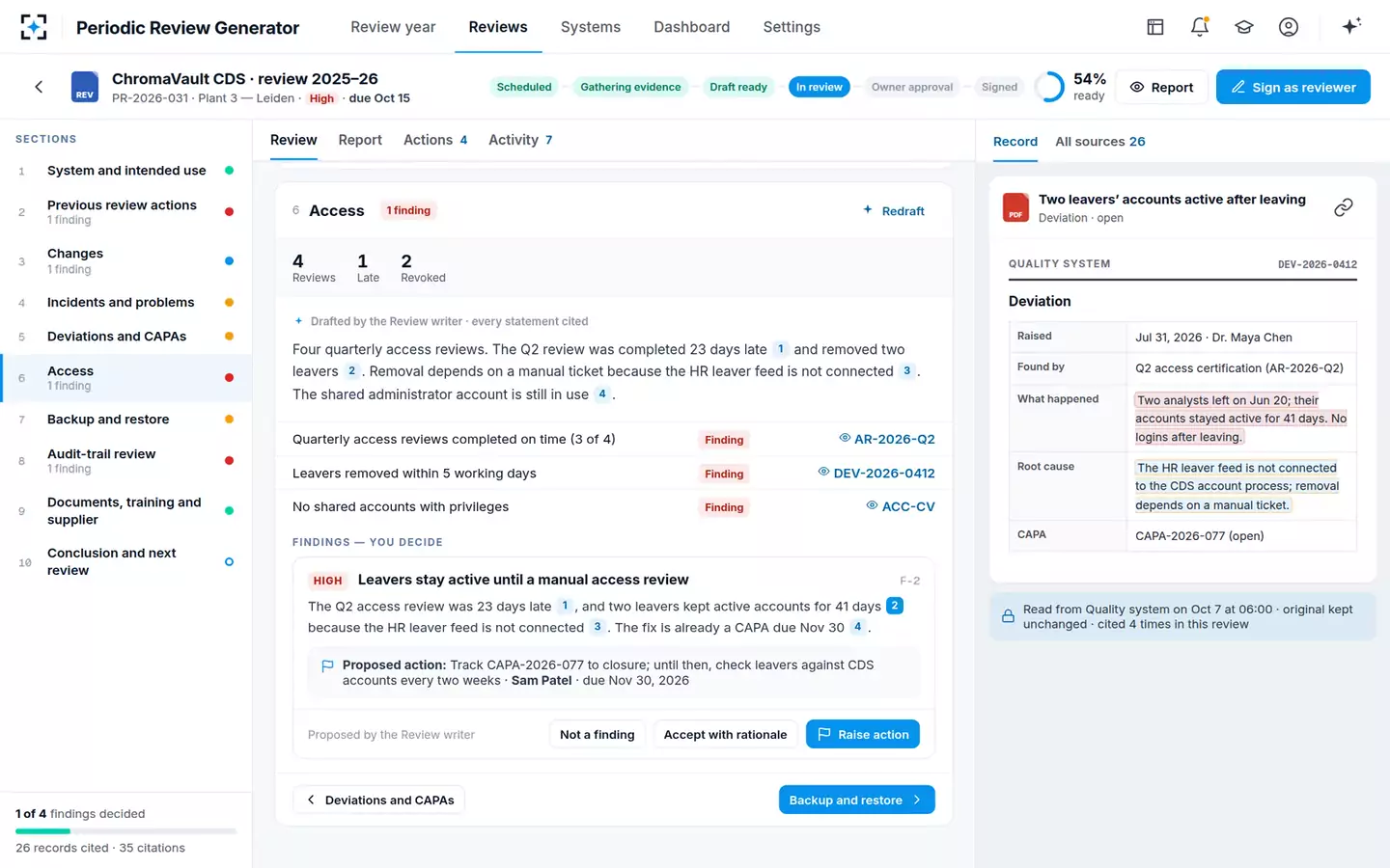 Periodic Review Generator — Access