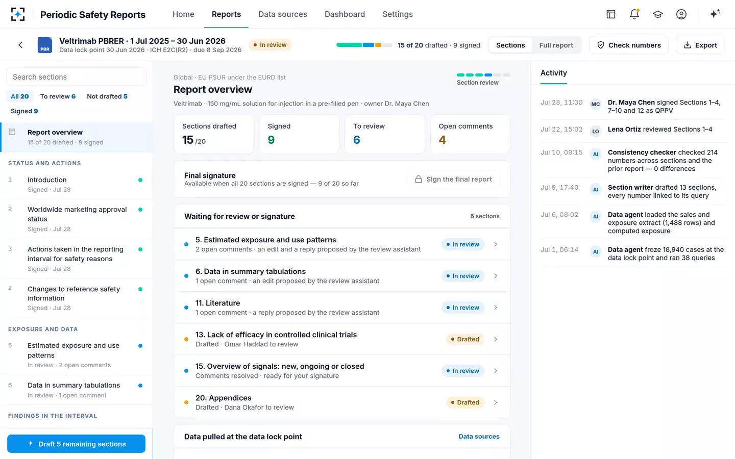 Periodic Safety Report Writer — The report overview