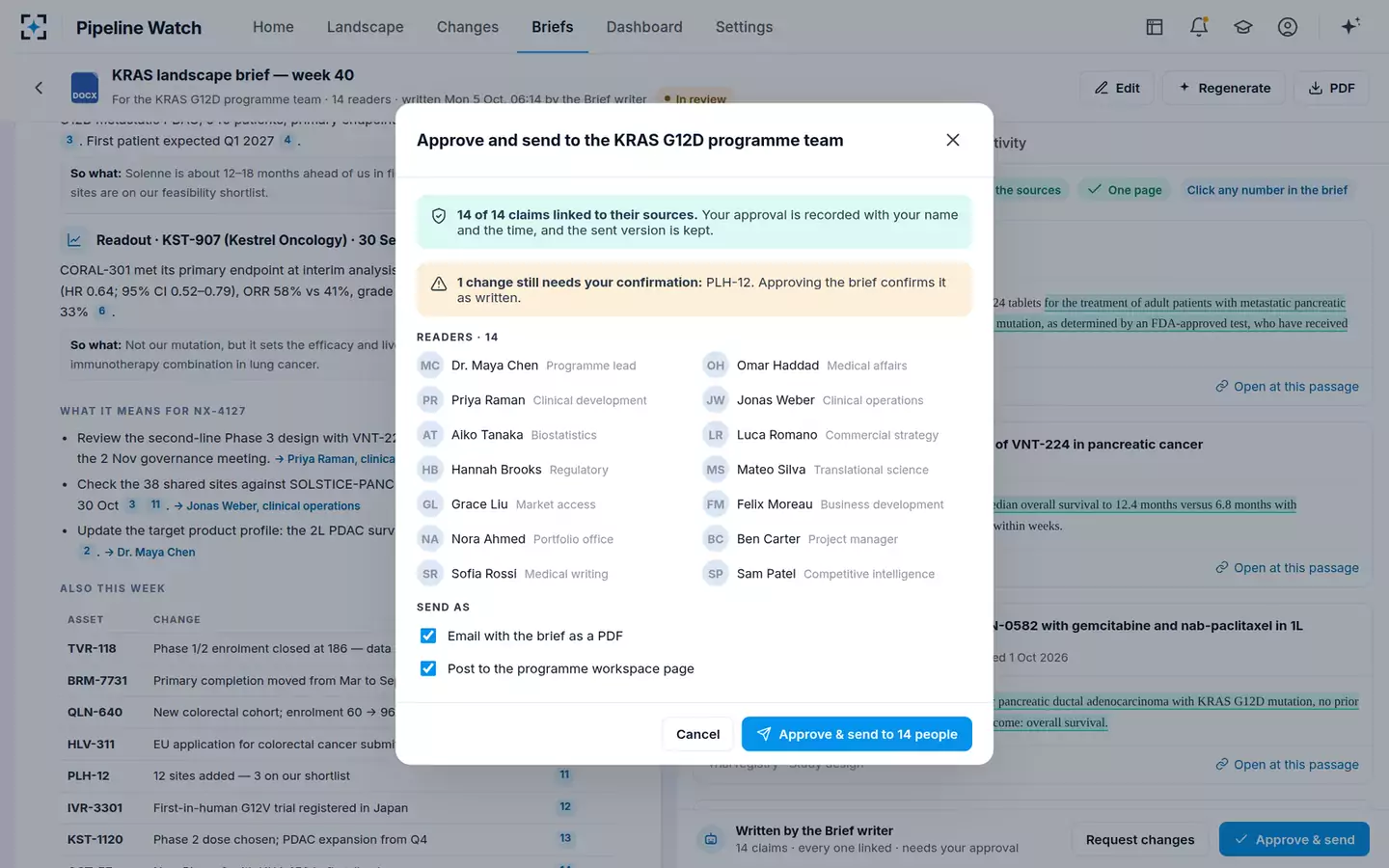 Competitive Pipeline Watch — Approve and send