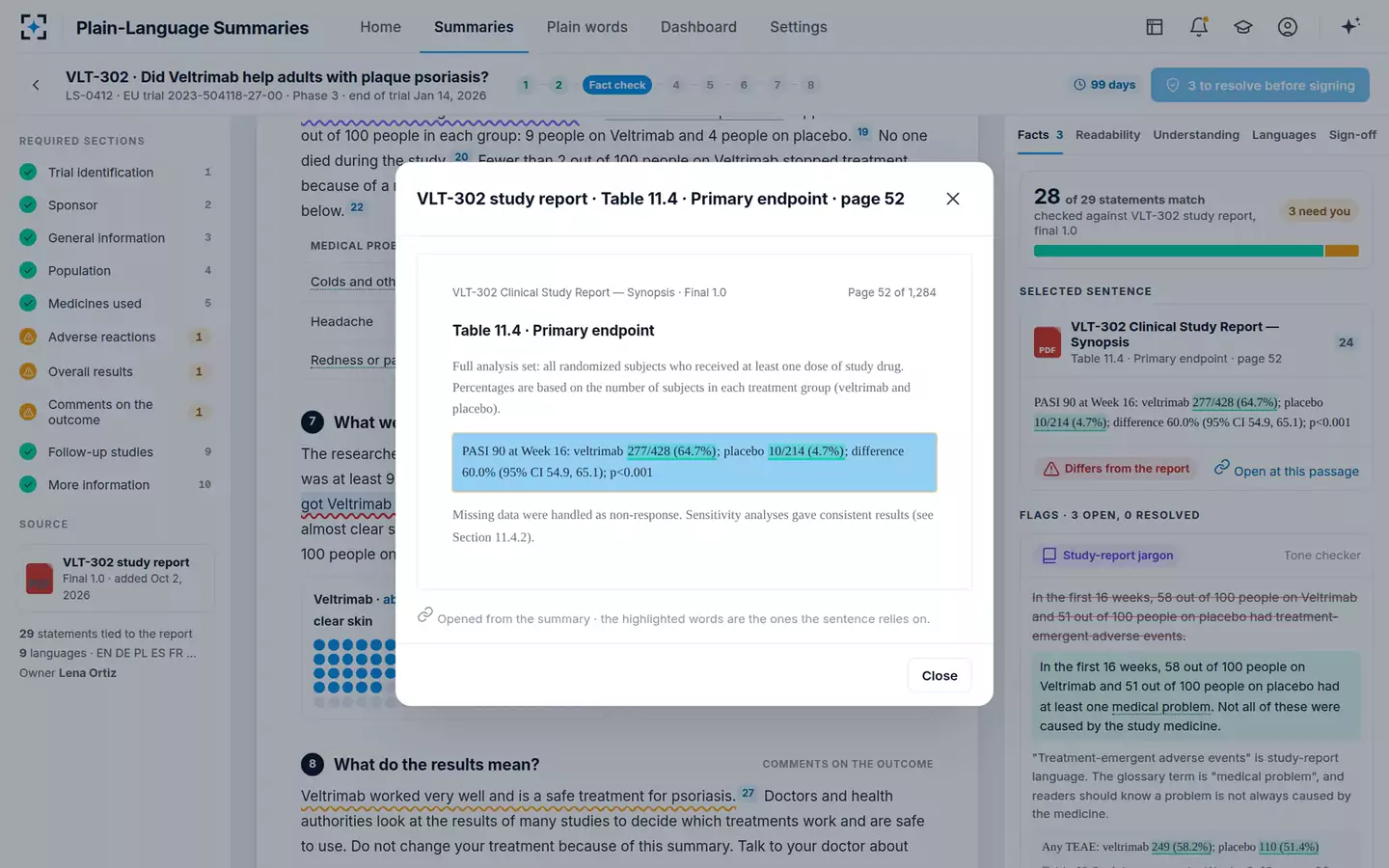 Plain-Language Results Summary Writer — Open at the passage