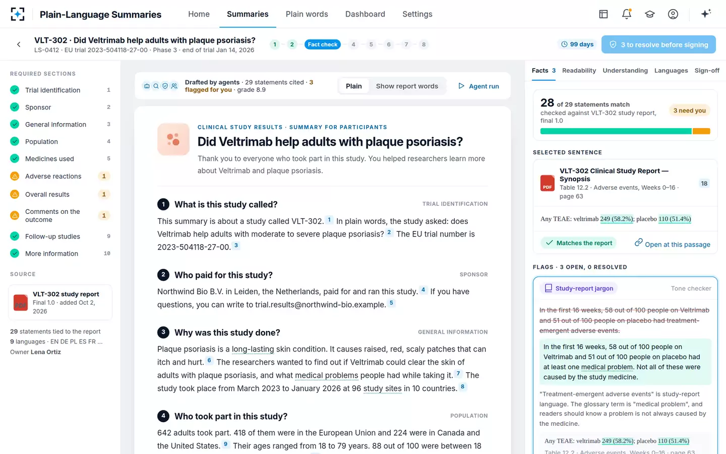 Plain-Language Results Summary Writer — The summary workbench