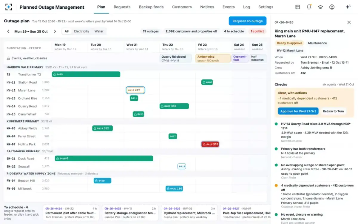 Planned Outage Management — Clear, with actions