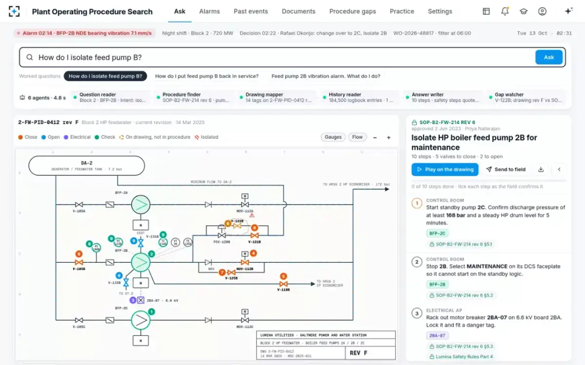 Plant Operating Procedure Search — Ask on the drawing