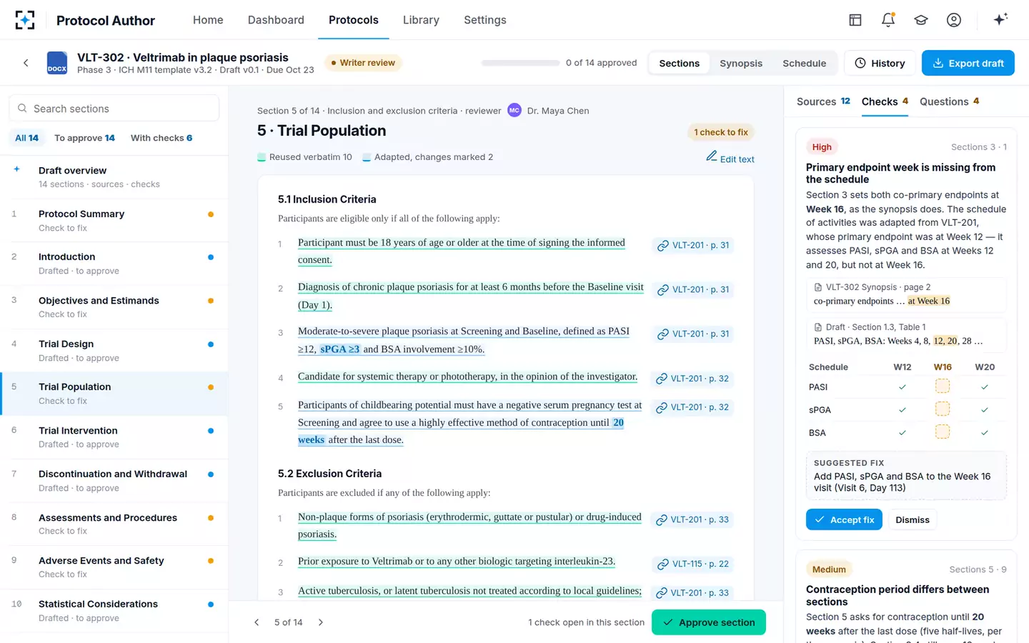 Protocol Author — Consistency checks
