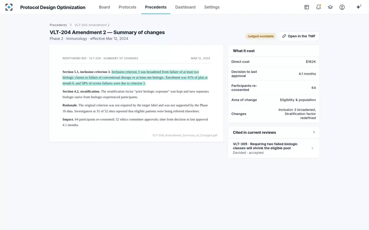 Protocol Design Optimization — One summary of changes