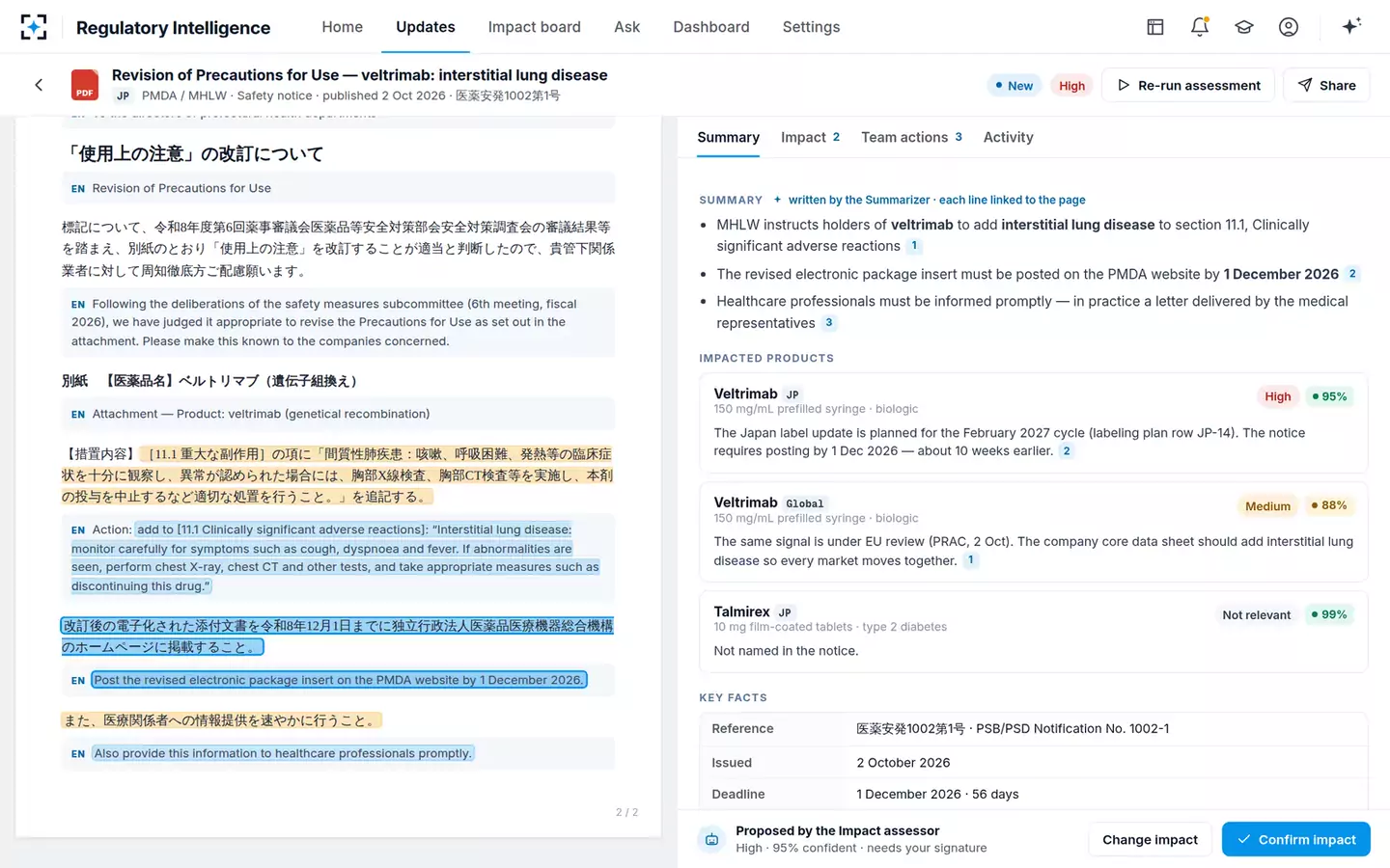 Regulatory Intelligence — Original and translation
