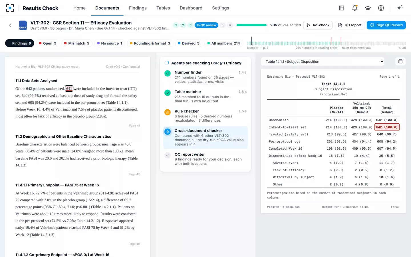 TLF-to-Text Results Consistency Checker — Agents at work