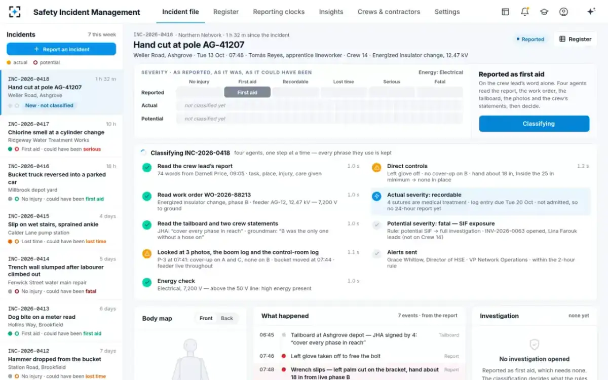 Safety Incident Management — Classifying