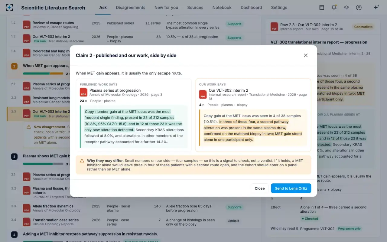 Scientific Literature Search — Side by side