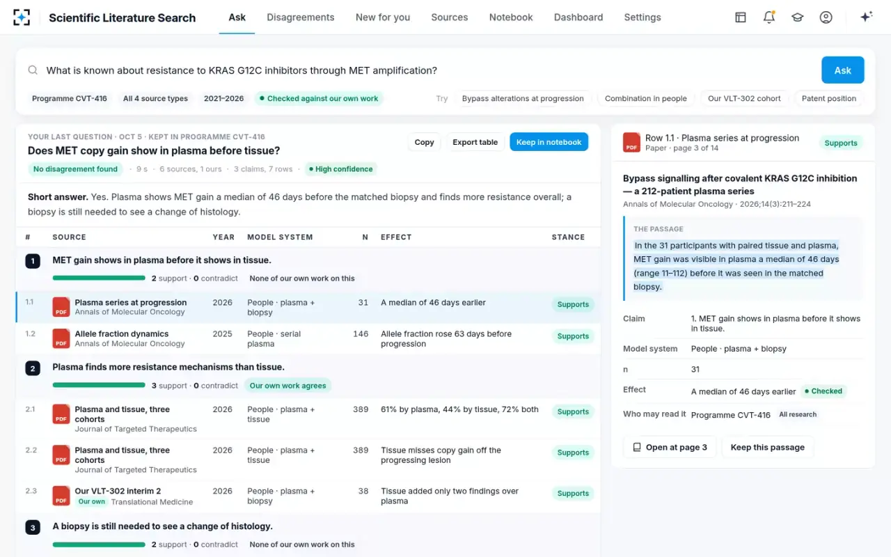 Scientific Literature Search — Ask