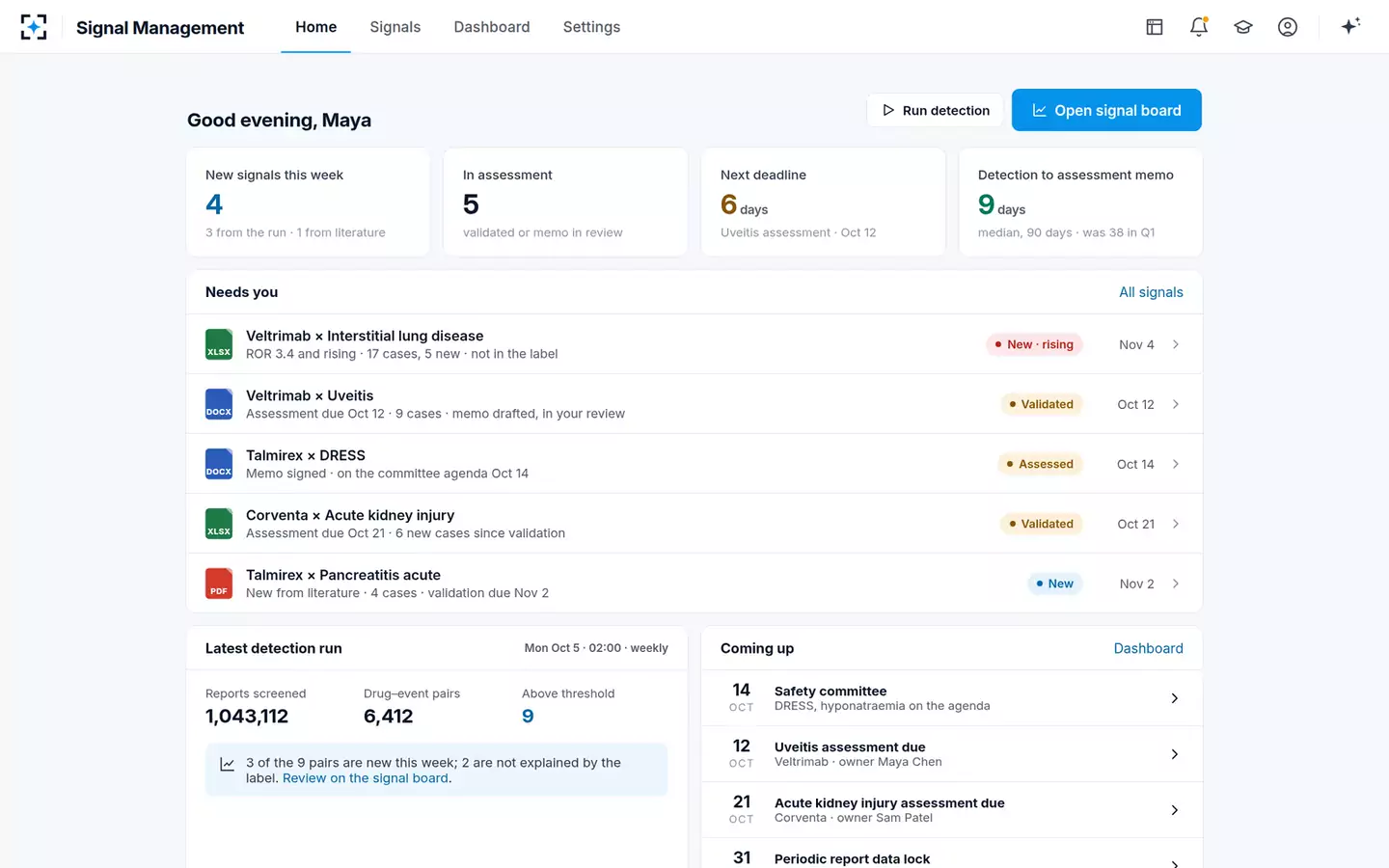 Signal Management — Home