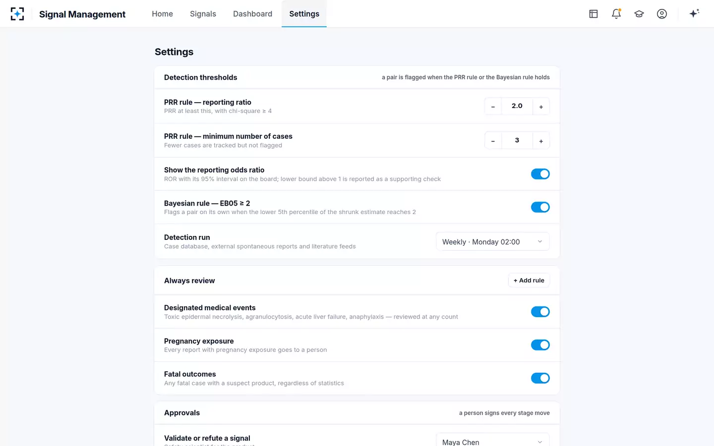 Signal Management — Your safety rules