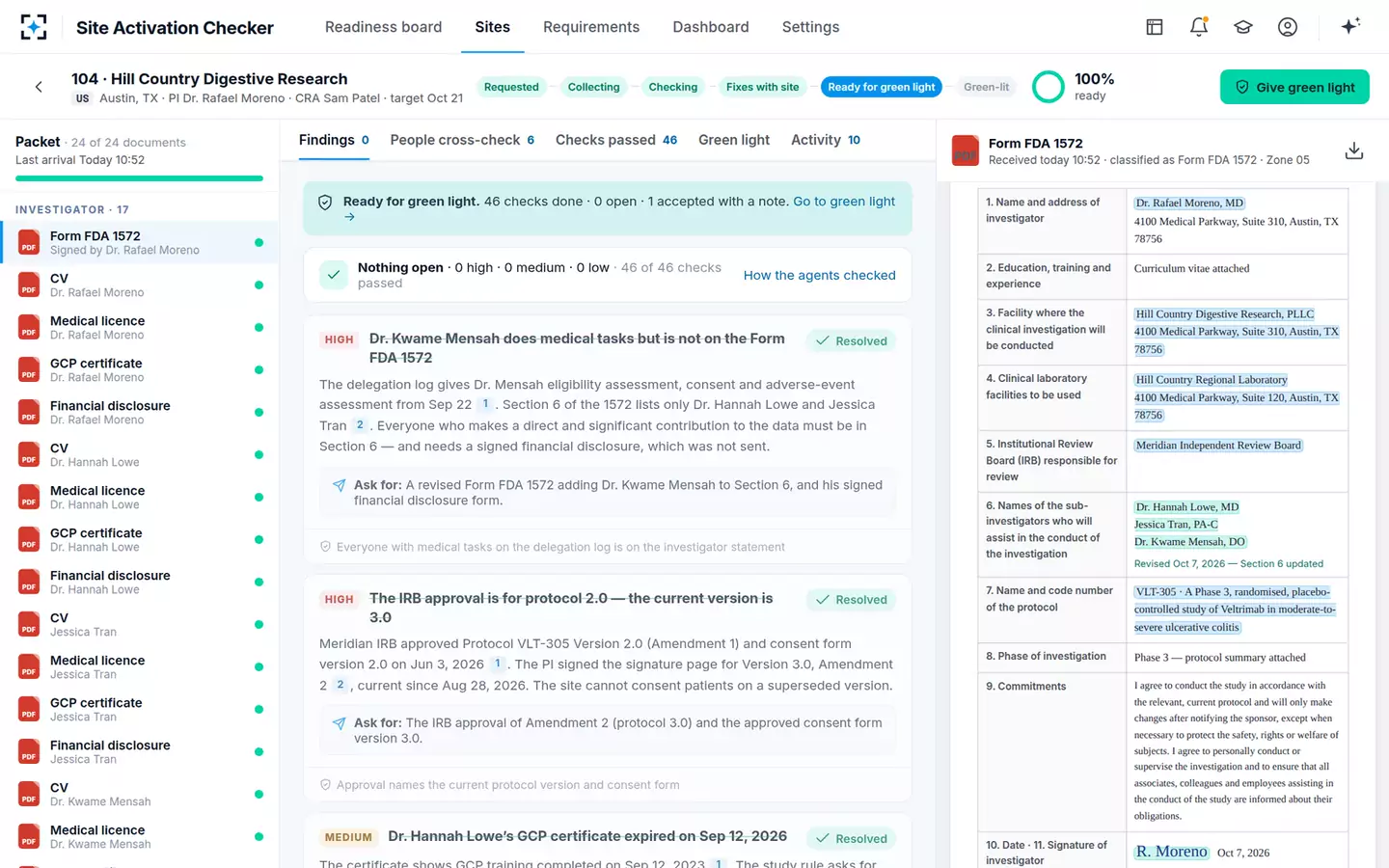 Site Activation Essential-Documents Checker — Re-checked