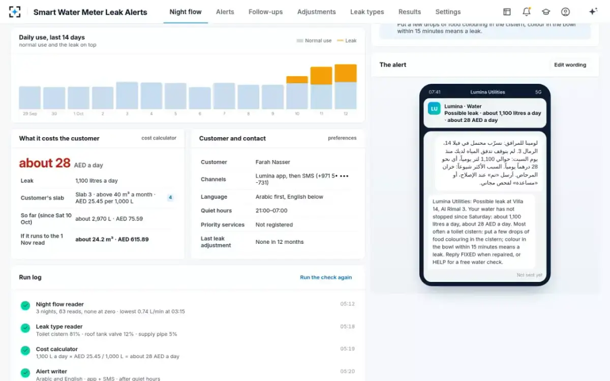 Smart Water Meter Leak Alerts — What it costs the customer