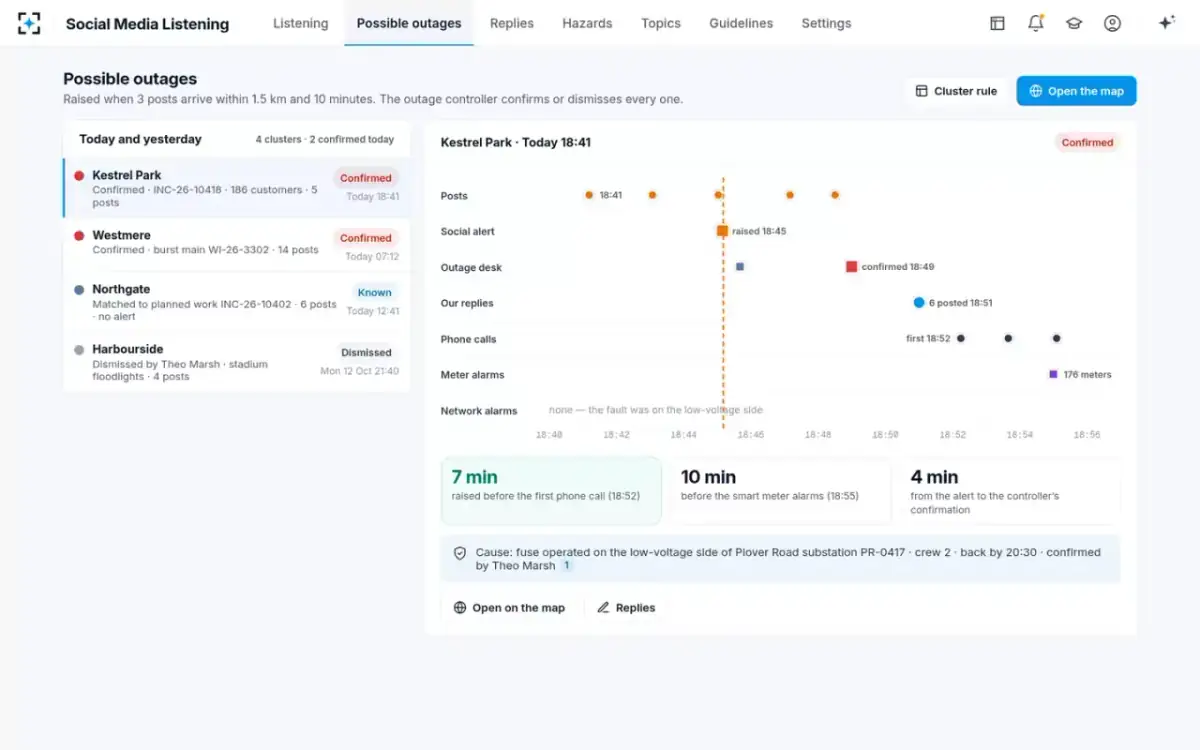 Social Media Listening — Possible outages