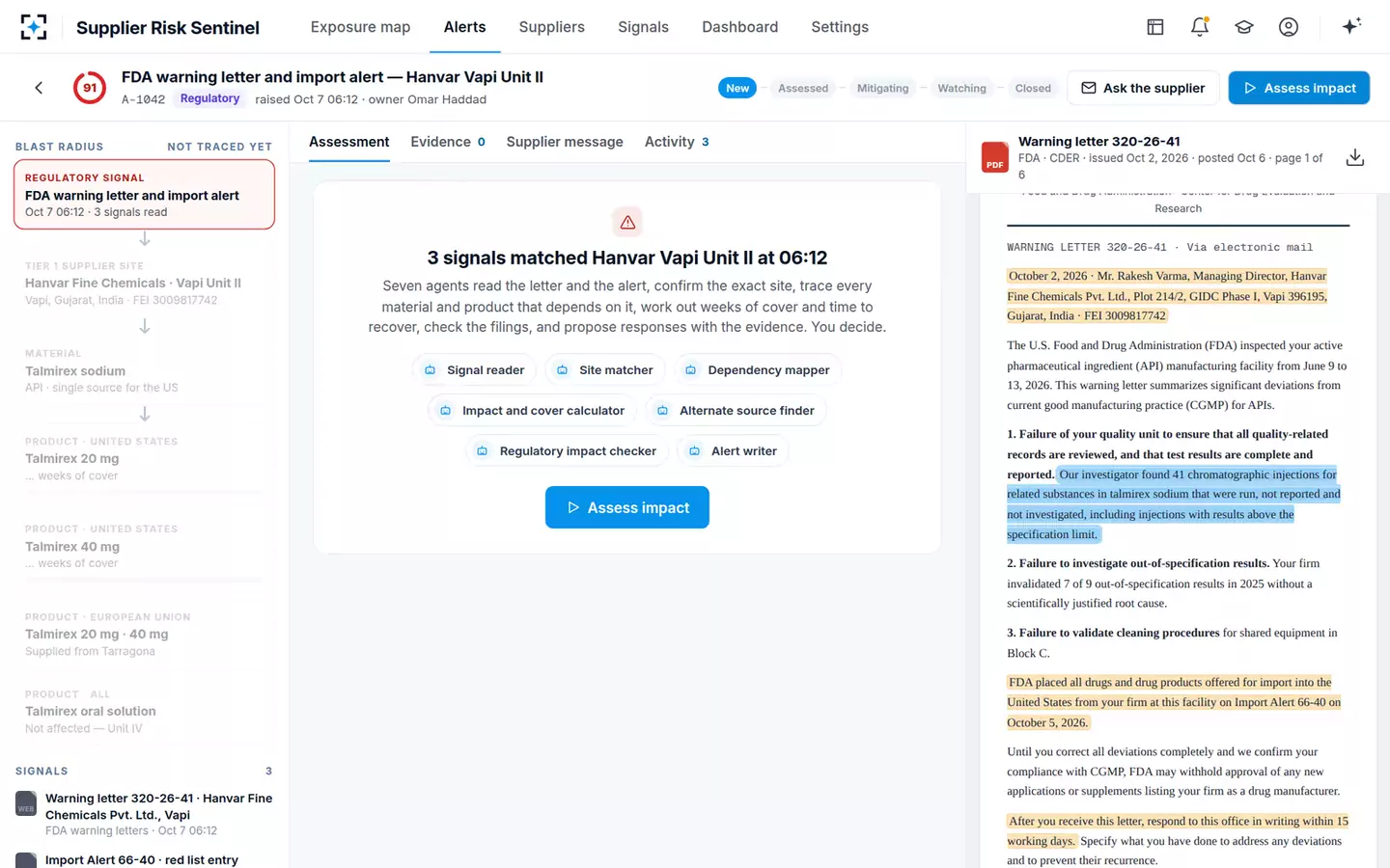 Supplier and API Risk Sentinel — A new alert