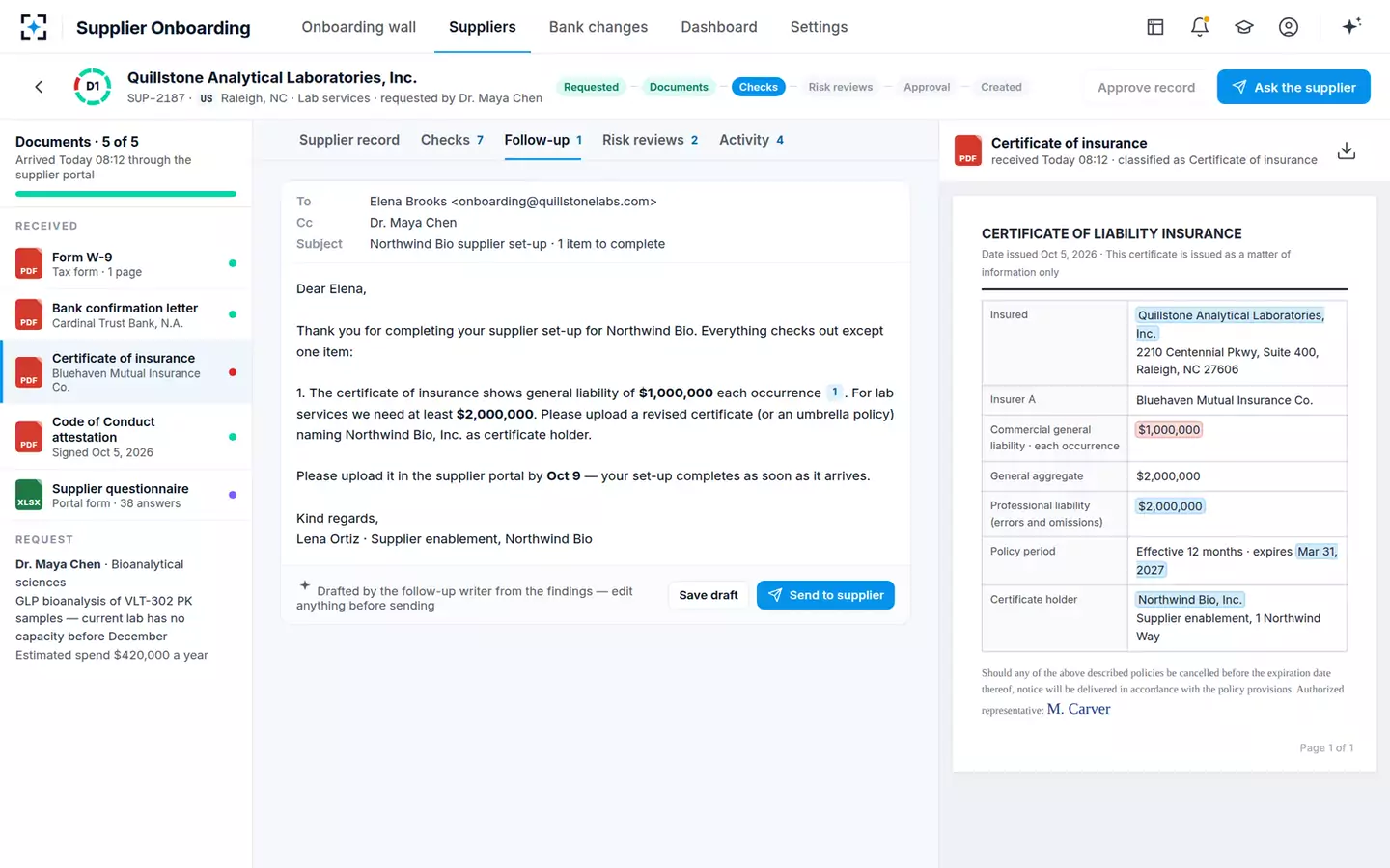 Supplier Onboarding Orchestrator — The follow-up