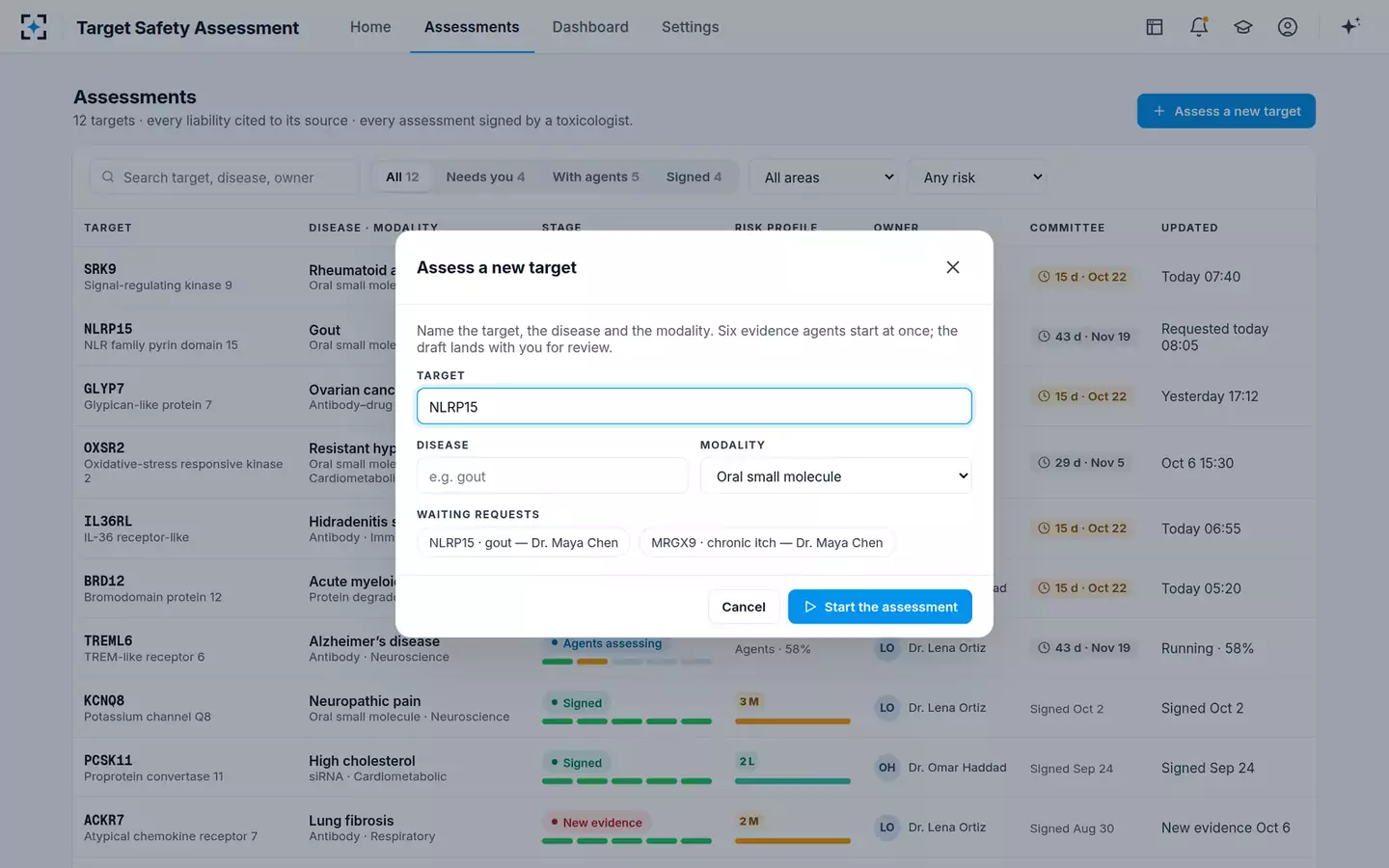 Target Safety Assessment Agent — Assess a new target