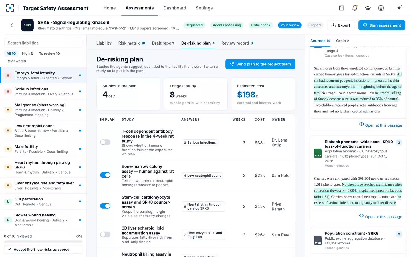 Target Safety Assessment Agent — De-risking plan