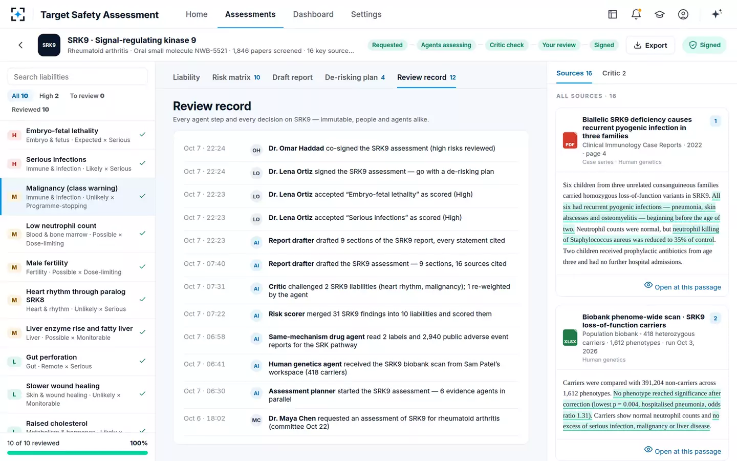 Target Safety Assessment Agent — Review record