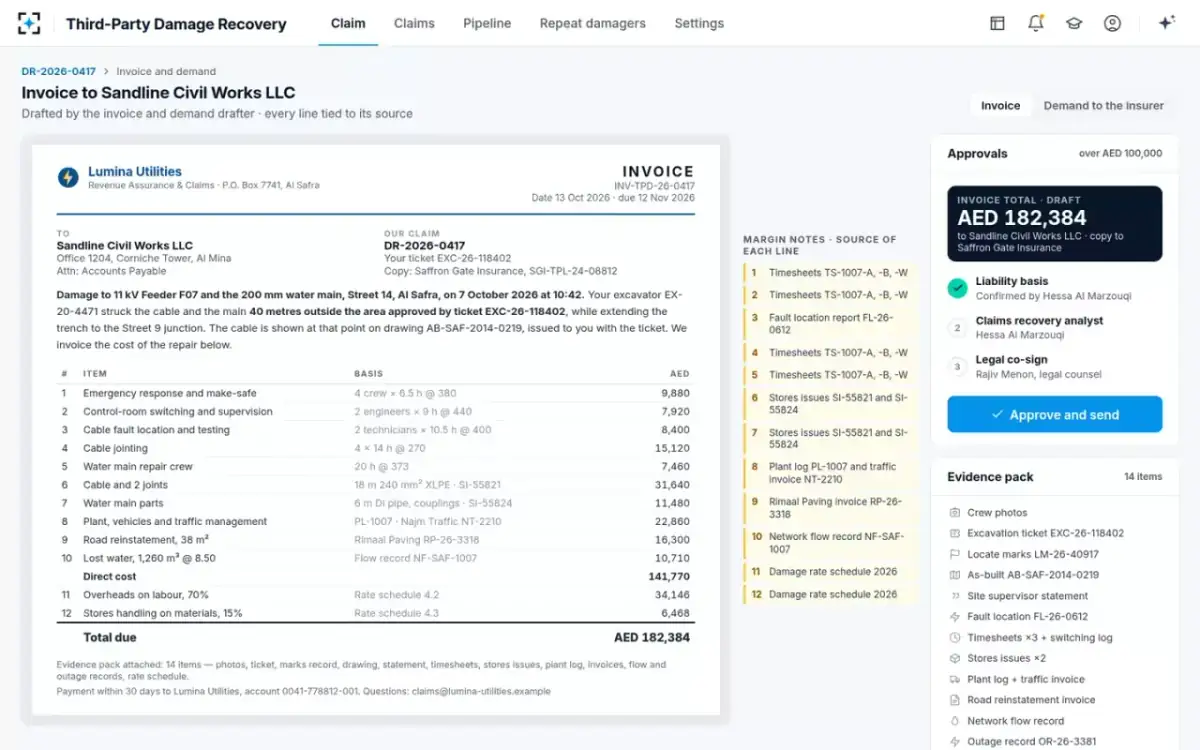 Third-Party Damage Recovery — The invoice