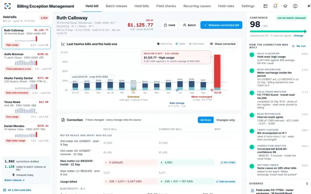 Billing Exception Management — The held bill