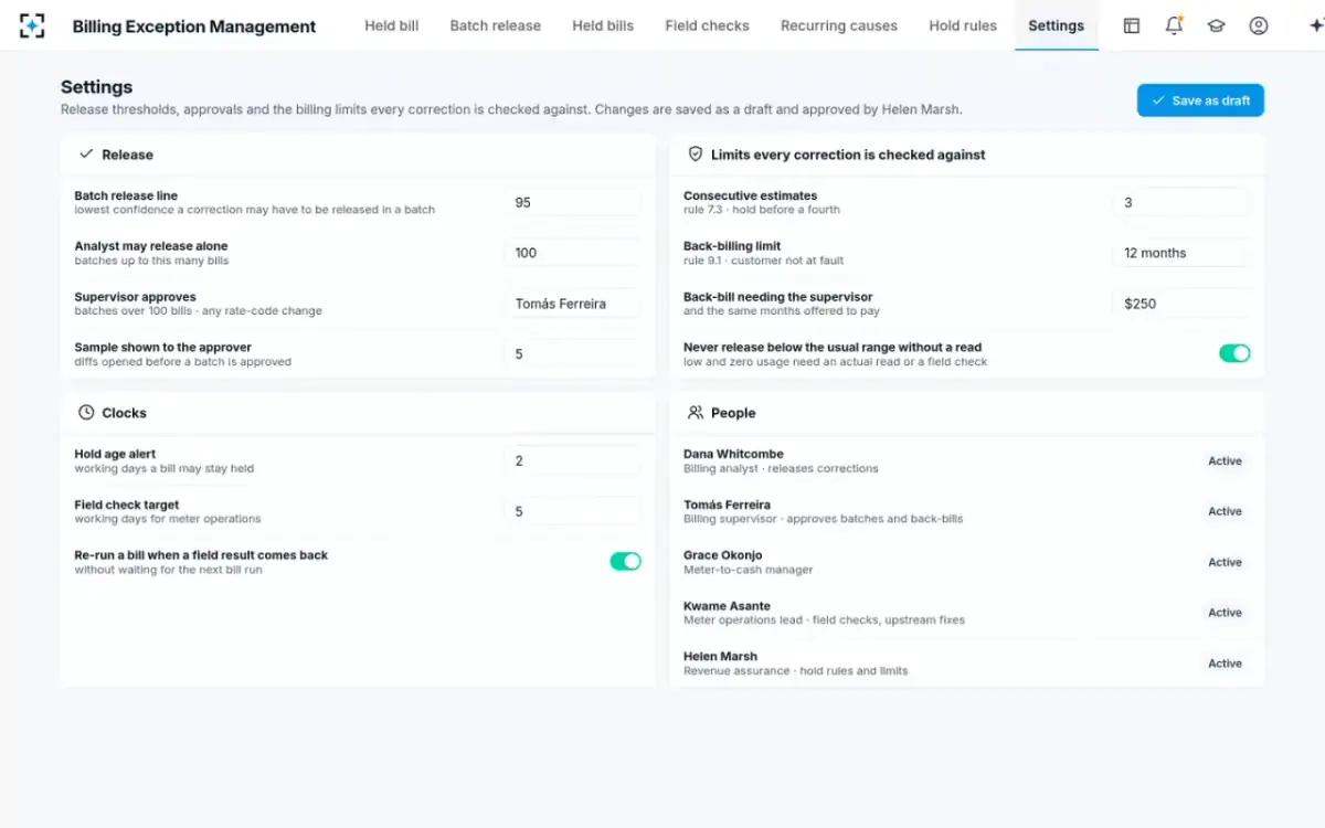 Billing Exception Management — Your rules