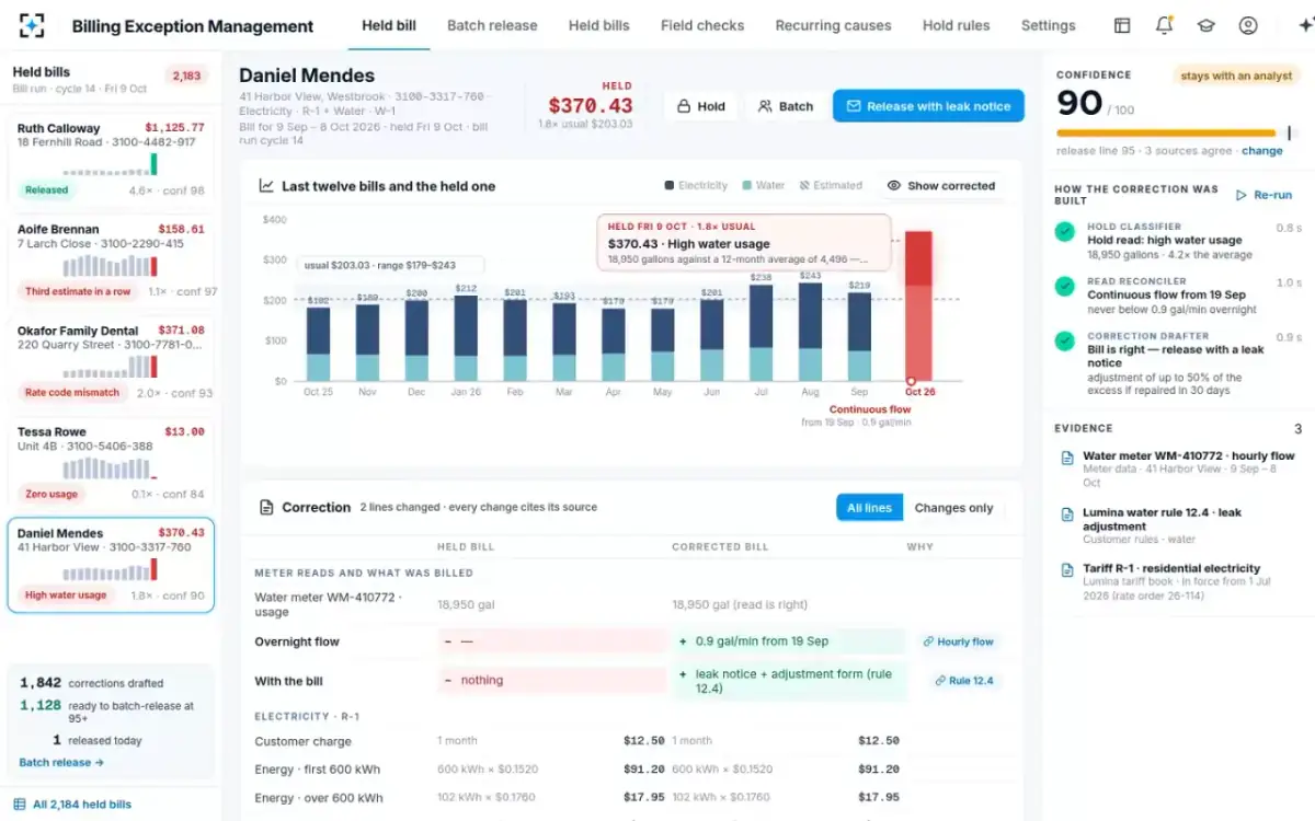 Billing Exception Management — A water bill that is right