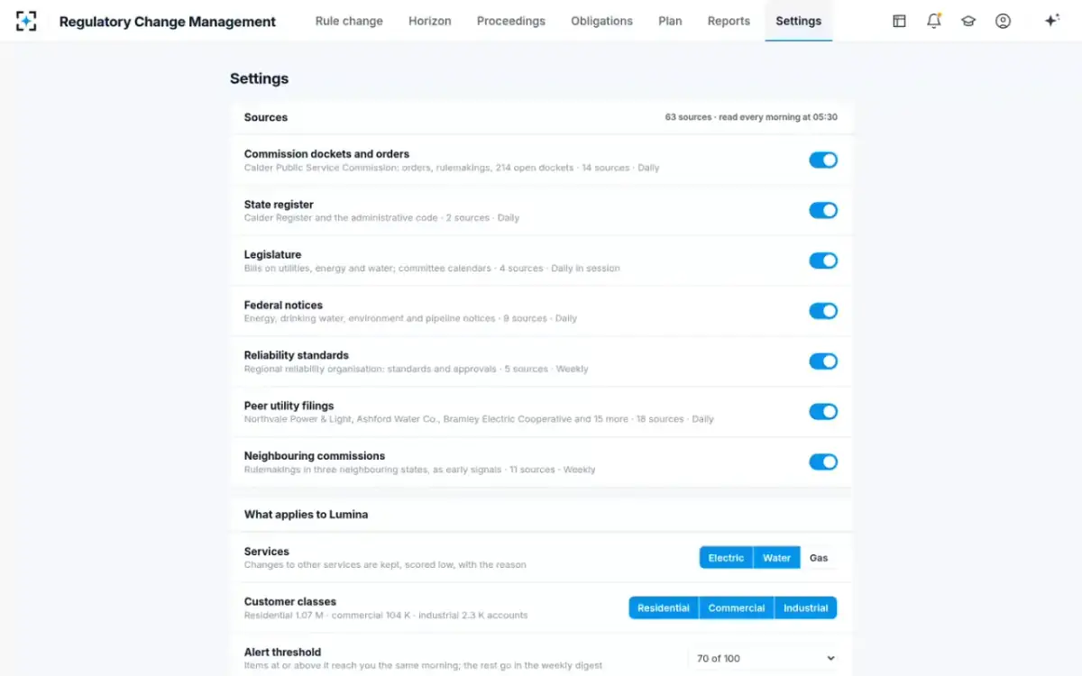 Regulatory Change Management — Your rules
