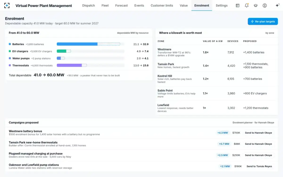 Virtual Power Plant Management — Enrolment