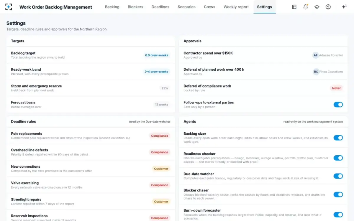 Work Order Backlog Management — Your rules